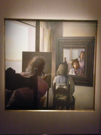 1972 - Dal de espaldas pintando a Gala de espaldas eternizada por seis crneas virtuales provisionalmente reflejadas en seis verdaderos espejos - 60,5 x 60,5